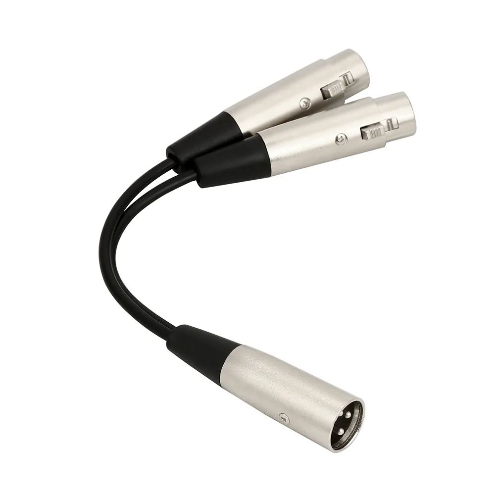 3 Pin штепсельная вилка xlr на 2 портный Dual со штекера гнездо Y сплиттер микрофоном DJ