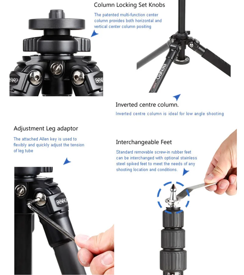 BENRO A4570T алюминиевая ножка штатива универсальная поддержка штативы мини камера 4 секции, ЕС беспошлинный