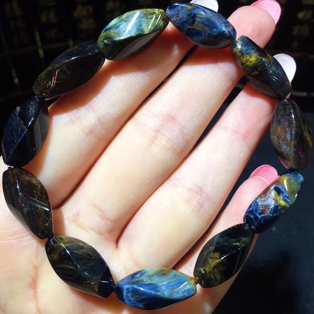 

100% 18.2x10mm Natural Namibia Pietersite Blue Yellow Beads Gemstone Round Bead Bracelets Man Women Drop Shipping B20671