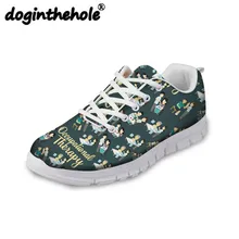 Doginthehole профессиональная терапия узор Женская обувь на плоской подошве прогулочная удобная спортивная обувь уличные сетчатые кроссовки для девочек