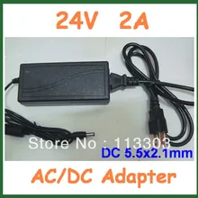 10 шт. DHL 24 В 2A 48 Вт Адаптер Питания AU/US/EU/UK штекер с кабелем переменного тока 5,5x2,1 мм/5,5*2,1 мм