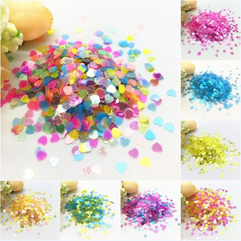 

Ultra Thin Heart Sequins Paillette 3mm Transparent Glittering PVC Loose Sequin DIY Craft Manicure Nail Art Decor Confetti 10/20g