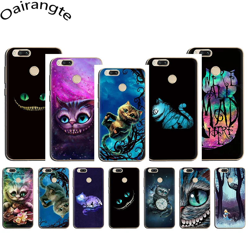 

Alice in Wonderland Cheshire Cat Hard Phone Cover Case for Xiaomi Mi 5 6 8 5S A1 A2 5X 6X F1 9 9SE MAX3 9T CC9e A3 pro