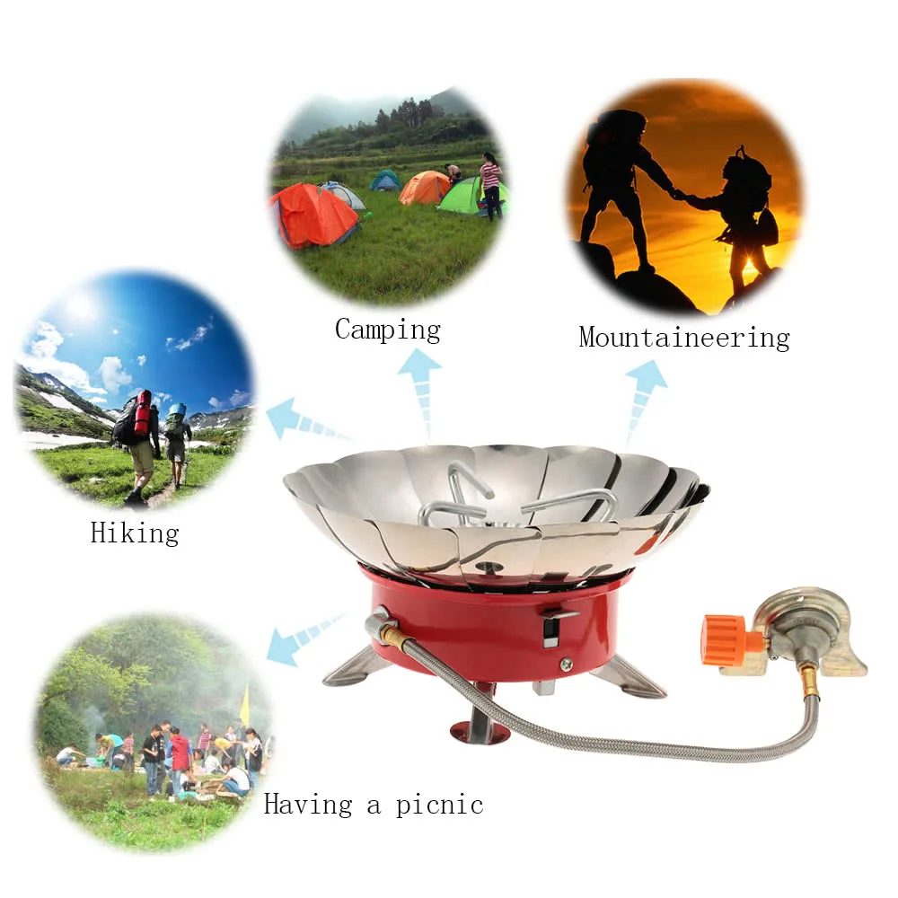 

Outdoor Portable Retracted Windproof Camping Backpacking Gas Stove Camping Equipment for Long Butane Gas Cartridge