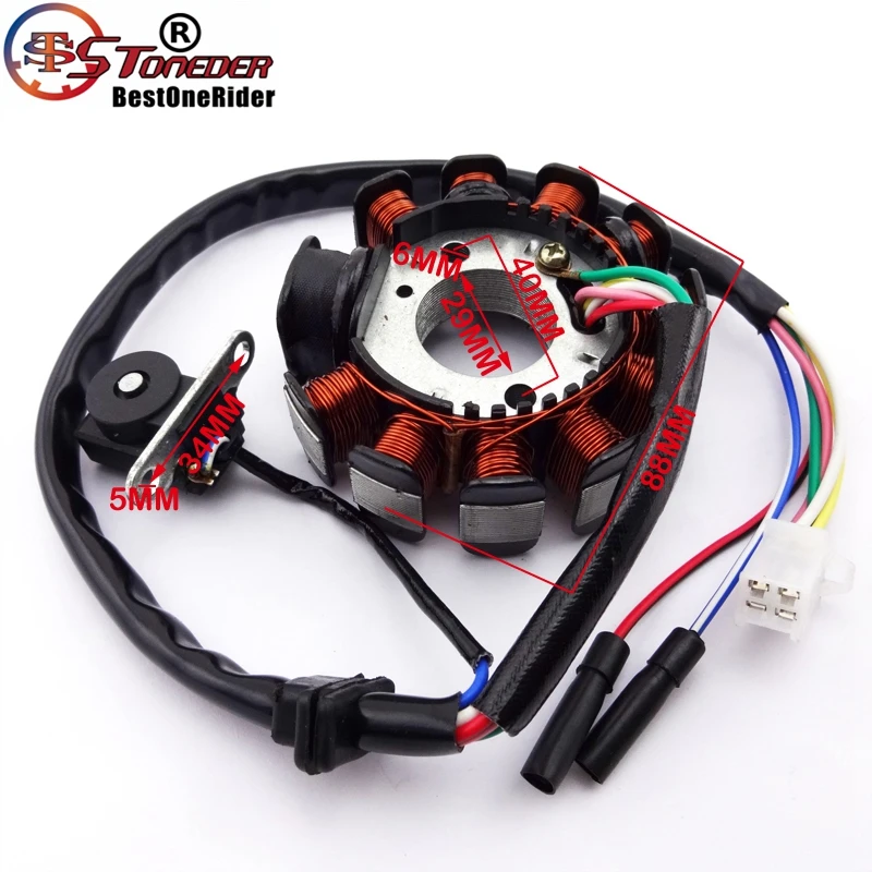 Подвесной статор зажигания STONEDER 11 полюсов магнитный ротор для двигателя GY6 125cc 150cc
