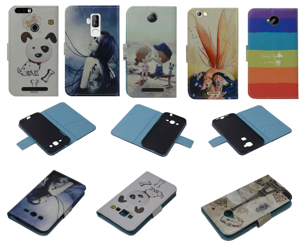 For Wiko Robby 2 lovely Cartoon pu leather wattet cell phone cover case