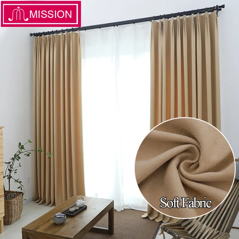 

MISSION Soft Solid Thermal Insulated Window Curtains Modern Style Blue Drape Blinds Panel for Bedroom Living Room Kids Curtain