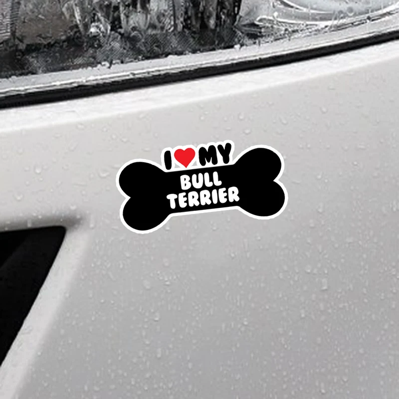 YJZT 15*7 1 см I Heart My Bull Terrier Dog Bone PVC автомобильные наклейки на бампер наклейки|car stickers