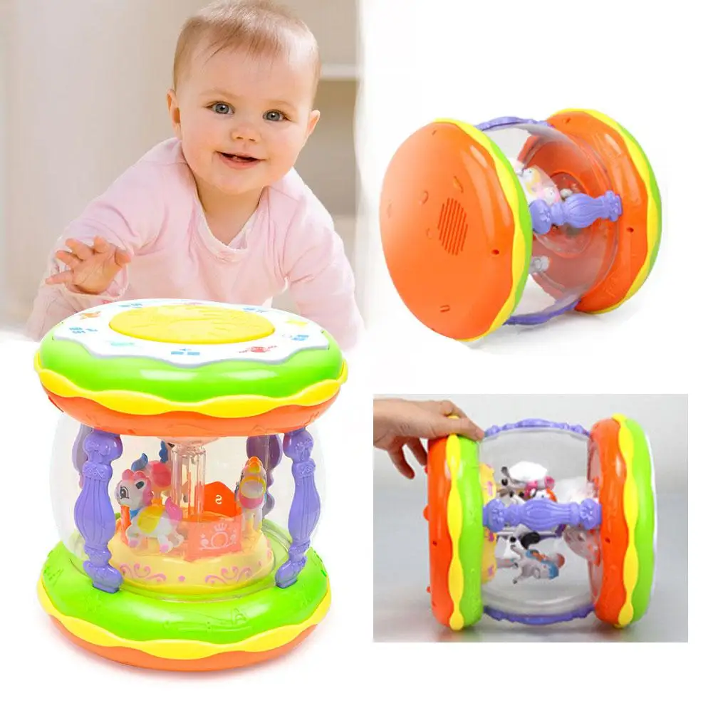 Juguete Infantil Carrusel Mano Tambor Luz Música Educación T Juguete Infantil Carrusel Mano Tambor Luz Música Educación T