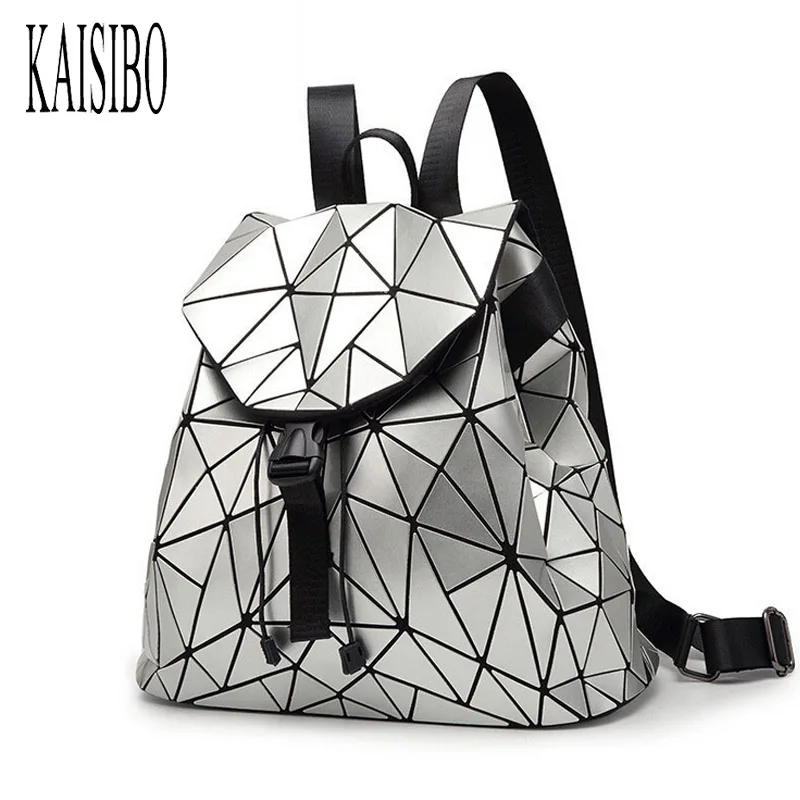 

Women Backpack Mochila Geometric Plaid Sequin Female Backpacks For Teenage Girls Bagpack Drawstring Bag Holographic Bag Pack