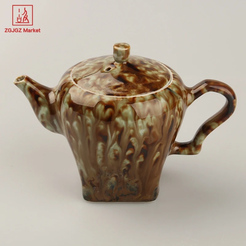 Jingdezhen Porcelain Teapot Handmade Teaware High Temperature Glaze Tea Kettle Unique Chinese