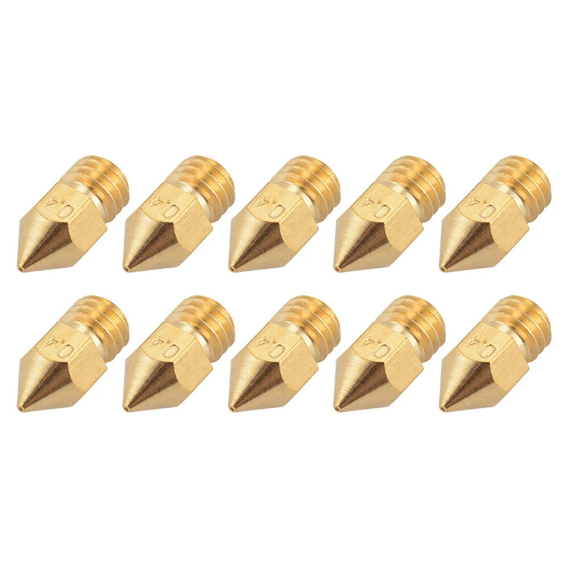 10pcs 3D Printer Nozzles MK8 Extruder Nozzle Extruder Print Head 1.75mm Filament for 3D CR-10 Ender 3