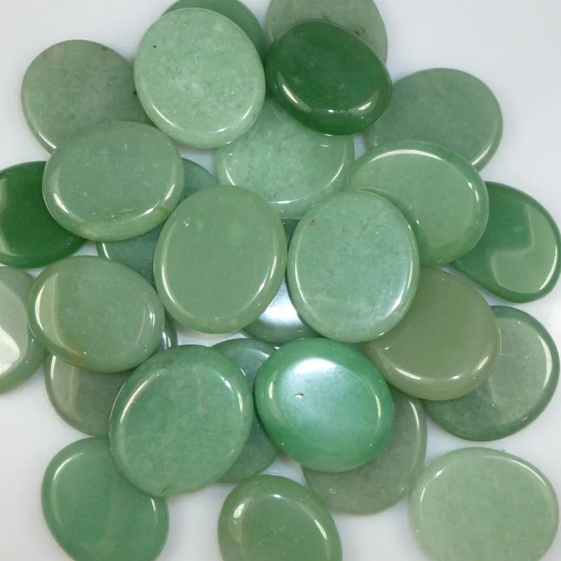 

7 pcs Natural Green Aventurine Crystal Healing Chakra Stone Set Polished Palm Stone PS003