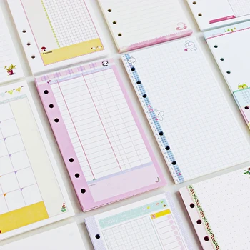 

A5 A6 Kawaii Colored Diario Refills Binder Filler Paper 6 Holes Inner Pages Planner Organizer Filler Paper For Filofax
