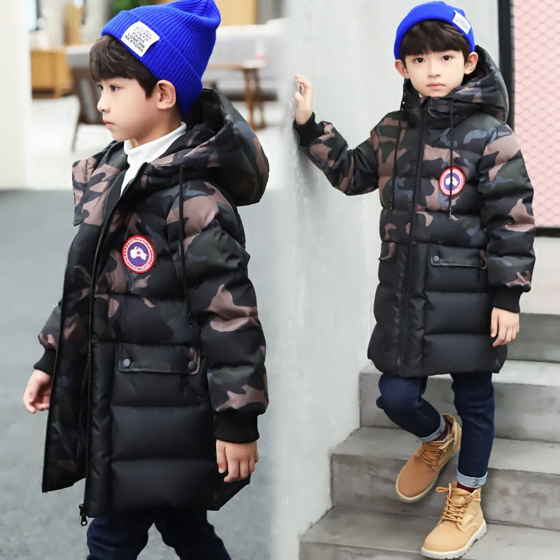 

Boys Winter Cotton Jacket Kids Cotton Camouflage Coat Children Parkas Boys New Hooded Clothing