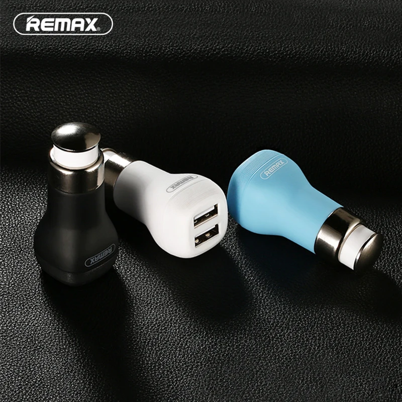 ريماكس شاحن سيارة 2 usb الناتج 2.4a مصغرة تهمة سريع ل فون x 8 سامسونج العالمي شاحن سيارة للهواتف أقراص