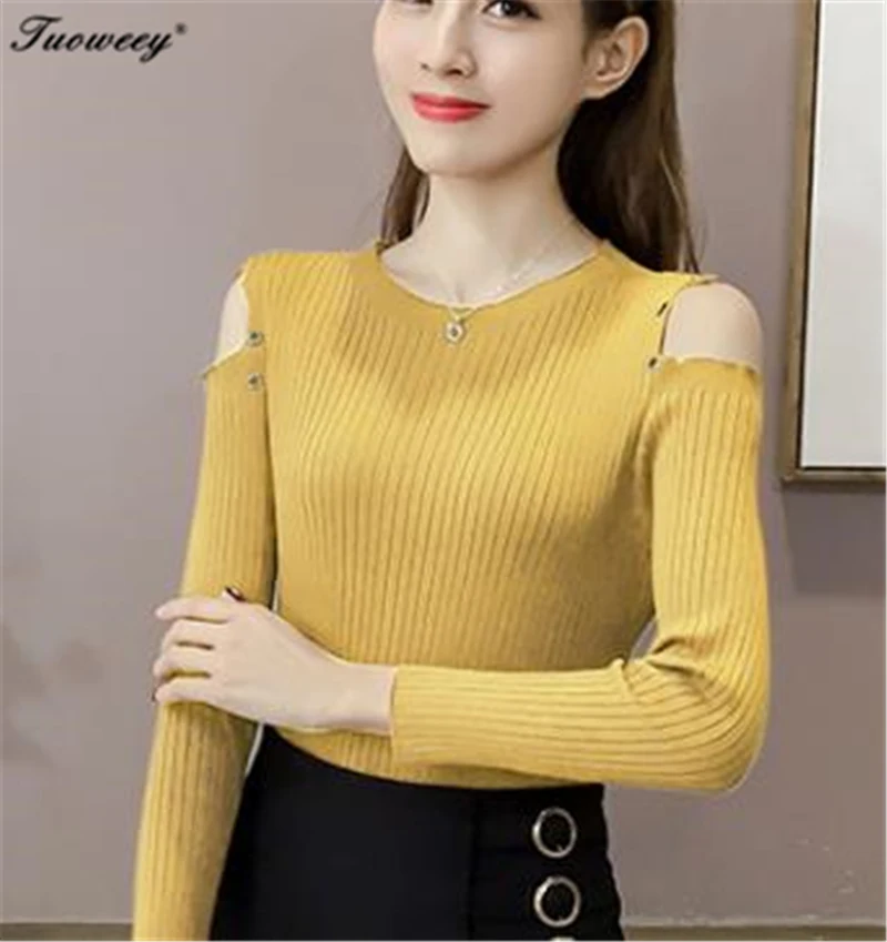 Sweater Women Winter 2018 Long Sleeve Women Sweater Oversize Pullovers Knitted Sweater Female Jersey Off Shoulder Jumper Women