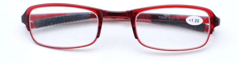 Розничной продажи, прочие легкий вес полный обод TR90 удобный складной унисекс очки для чтения с мини-чехол на молнии для старых для мужчин для женщин - Цвет оправы: red
