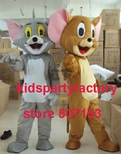 Sommer heißer verkauf!! neue Erwachsene jerry maus tom katze maskottchen kostüm mit anzüge schuhe hände phantasie party kleid Halloween kostüm