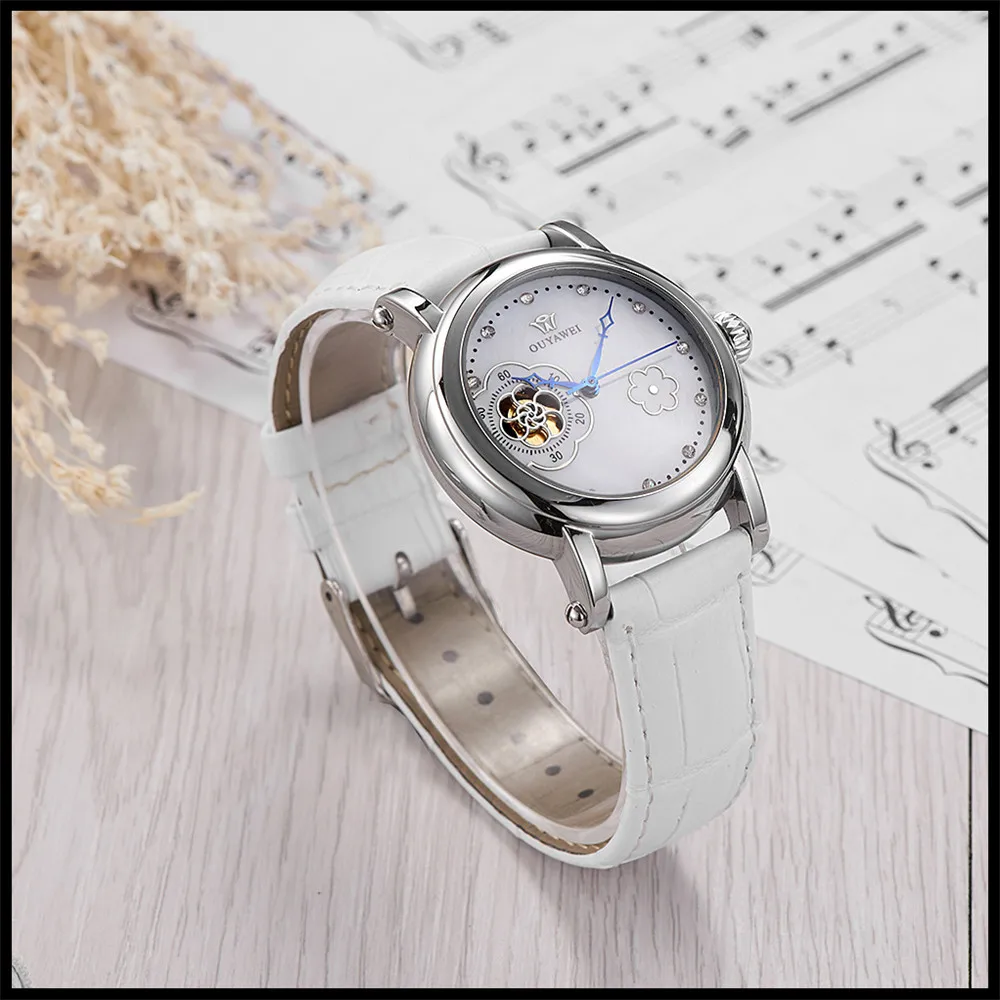 Оригинальные OYW автоматические самовзводные женские механические наручные часы люксовый бренд часы с кожаным ремешком модные женские часы Relogio