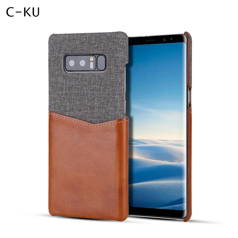 

Luxury Cloth Skin Leather case for Samsung Galaxy Note 9 8 Hard Back Cover Soft Fabric Thin Light Card Slot Holder for S9 8 Plus