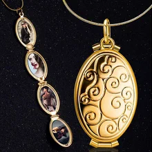 Волшебная фотоподвеска с плавающей памятью, расширяющийся фото медальон, ожерелье с покрытием, флэш-бокс, модный альбом, коробка, ожерелье s c0506