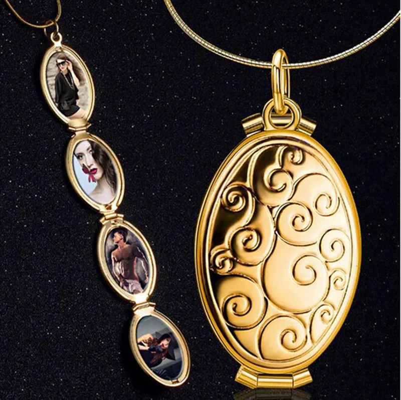 

Magic Photo Pendant Memory Floating Expanding Photo Locket Necklace Plated Flash Box Fashion Album Box Necklaces c0506