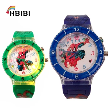 

LED Glow Flash Light Spiderman Kids watches Children Watch Student Boys Girls Clock Casual Sports Jelly Child Luminous Watches