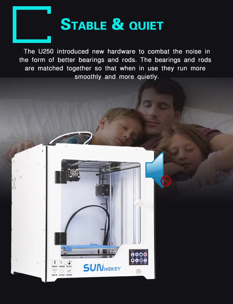 Новое поступление Собранный металлический 3d принтер Sunhokey U250 с большой печатью размера impresora 3d