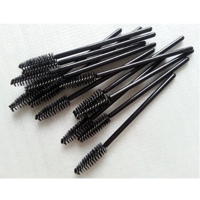 50 pcs Eyelash Eye Lash Black Disposable Mascara Wand Brush Spoolies Makeup Cosmetic Tool
