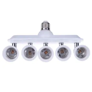 

E27/E26 to 5 E27/26 Lamp Base Universal Lamp Holder Conversion Socket Head for Daylight Bulbs E#CH
