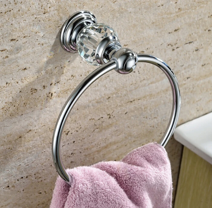 Free Shipping Crystal & Brass chrome Towel Ring,Towel Holder, Towel Bar