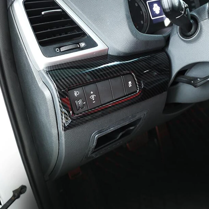 For-Hyundai-Tucson-2019-ABS-Carbon-fibre-Car-left-middle-control-box-decoration-Cover-Trim-Car