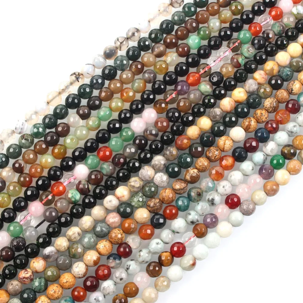 

16"Strand Natural Stone Beads Jewelry Agates Faceted Colorful Lava Beads Green Sandstone Loose Spacer Beads For Jewelry Making