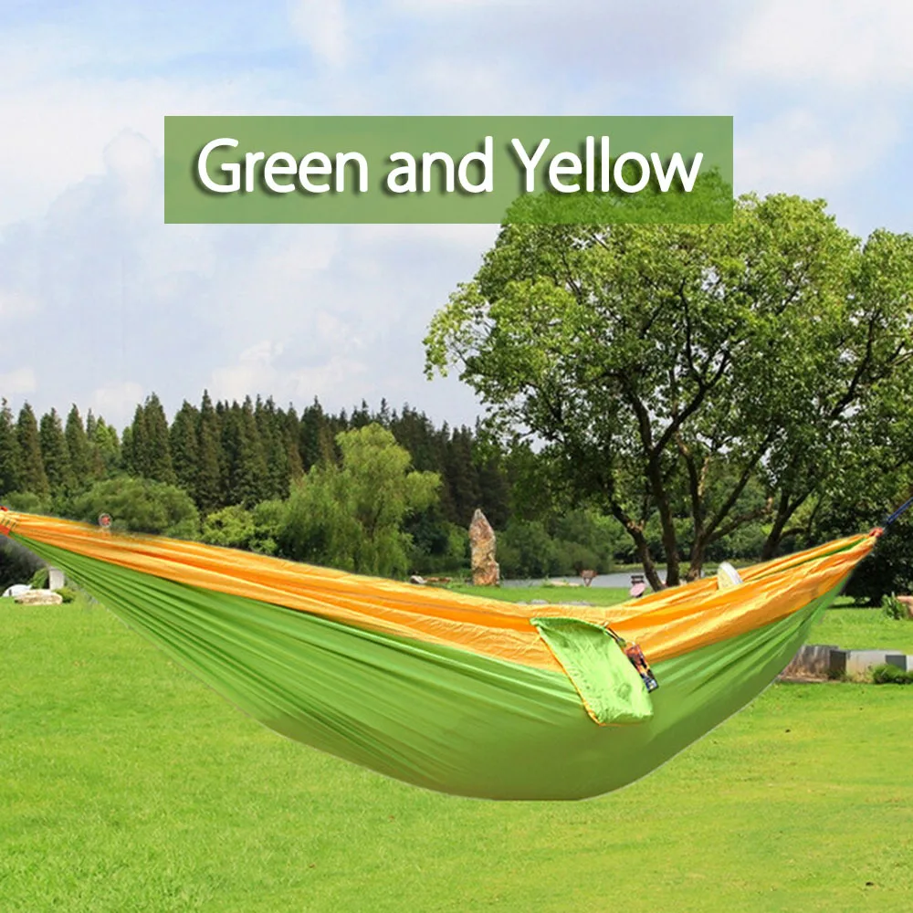 Outdoor One Person Assorted Color Parachute Nylon Fabric Hammock