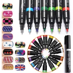 5 шт./лот DIY Nail Art Pen Краски ручки 16 Цвета 3D ногтей Декорации для ногтей польского Pen Set 3D дизайн набор для декора ногтей
