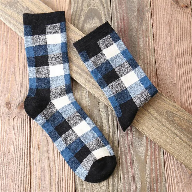 1 пара мужские хлопковые носки в клетку на осень/зиму|cotton men socks|fashion socksmens fashion socks |