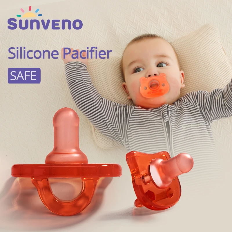 Sunveno Silicone Baby Pacifier Infant Bionic Nipple Soother Toddler Kids Pacifier Food Grade Baby Feeding