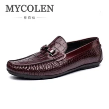 Mycolen Фирменная Новинка Осень Обувь кожаная для девочек Роскошные Пояса из натуральной кожи мужские лоферы повседневная обувь без застежки Tenis masculino adulto