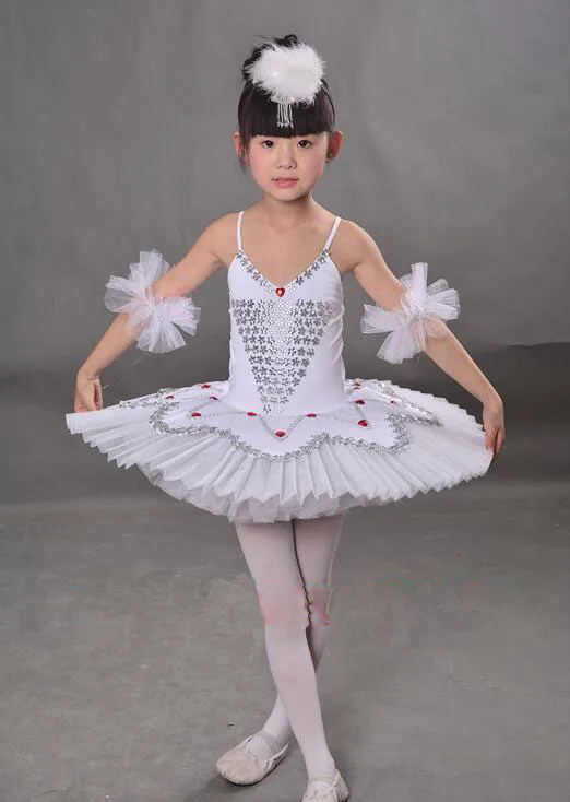 Балетные костюмы Костюмы Лето Обувь для девочек без рукавов Балетные костюмы юбка для танцев Детская Лебединое озеро производительность