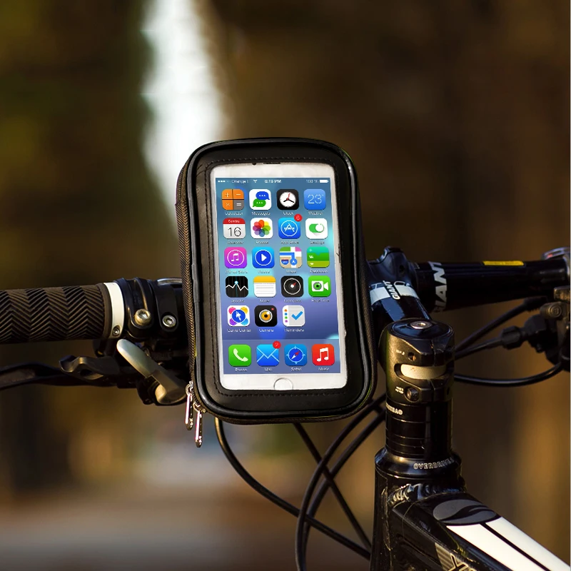 Держатель для телефона на велосипед, мотоцикл, водонепроницаемая велосипедная Сумка для езды, поддержка для IPhone 6, 6 S, 7 Plus, подходит для телефонов 4,7-6,3 дюймов