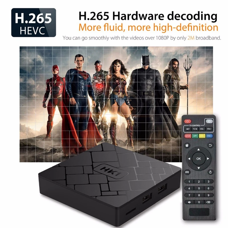 Hk1 Android 7.1 Smart Tv Box 4K Amlogic S905W 2G Ram 16G Rom Set Top Box Wifi Media Player Tv Receiver Play Store Free Apps Eu