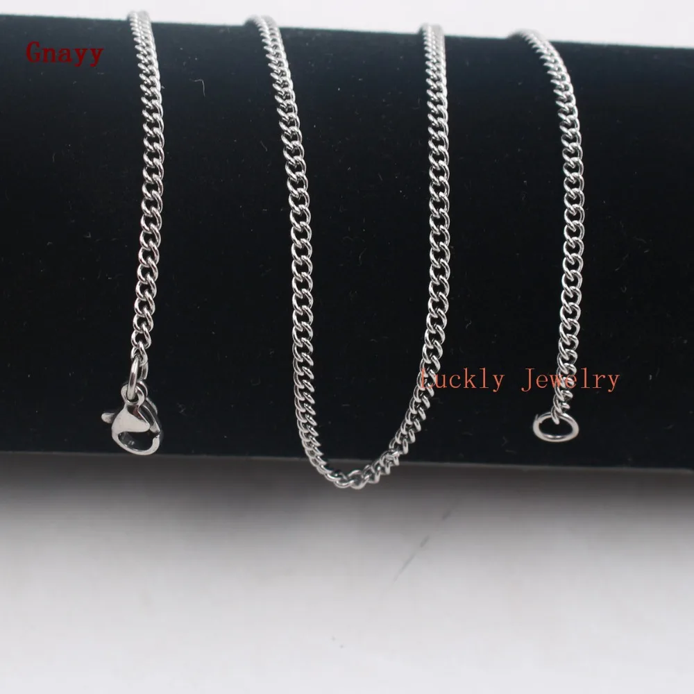 A dozen of 12pcs Silver Thin 2mm Cowboy Chain Stainless steel Necklace