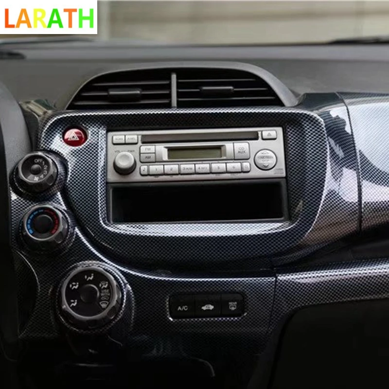 Для Honda Fit Jazz 2007-2012 углеродное волокно Черное Красное дерево переднее рулевое колесо вентиляционное отверстие переключатель окна Внутренняя дверь интерьер 26 шт