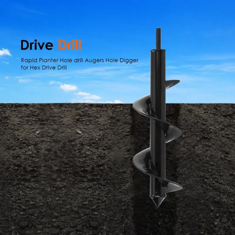 

New Planter Garden Auger Spiral Drill Bit Flower Planting Hole Digger Drill Bit Accessories for Planting Bedding