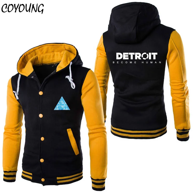 

COYOUNG High Quality Design Stylish Detroit: Become Human Hoody Mens Cosplay Hoodies Cool Slim Baseball Jacket Costume Coat