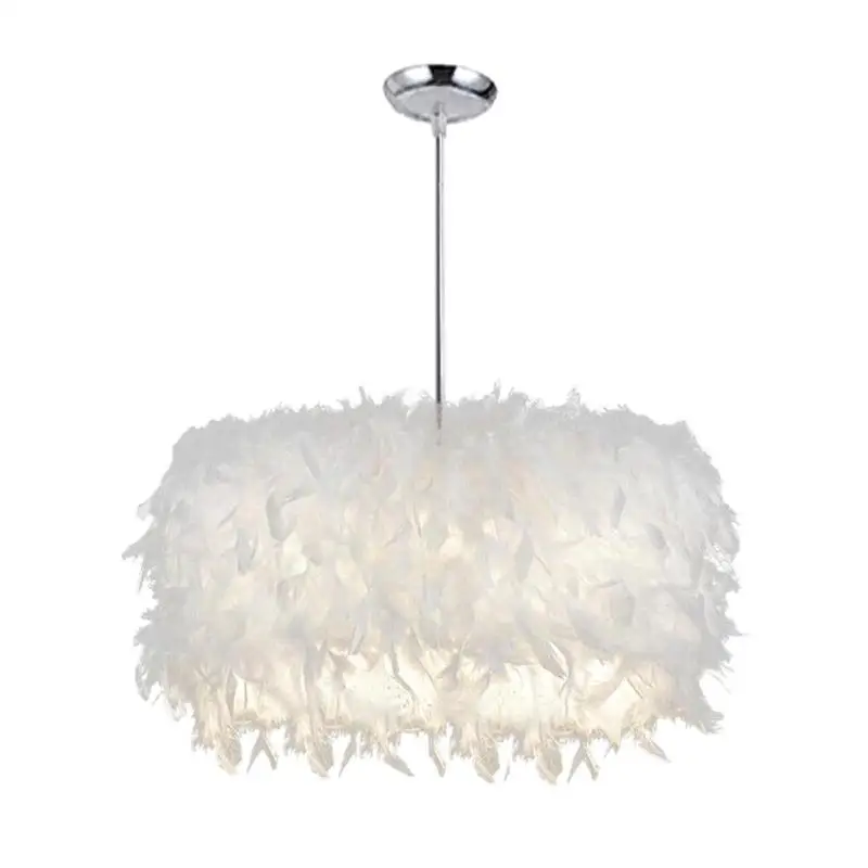 Moderno colgante de luz romántica de PVC pluma lámpara Lamparas brillo E27 110-220 V para dormitorio sala de estar comedor z35 Moderno colgante de luz romántica de PVC pluma lámpara Lamparas brillo E27 110-220 V para dormitorio sala de estar comedor z35