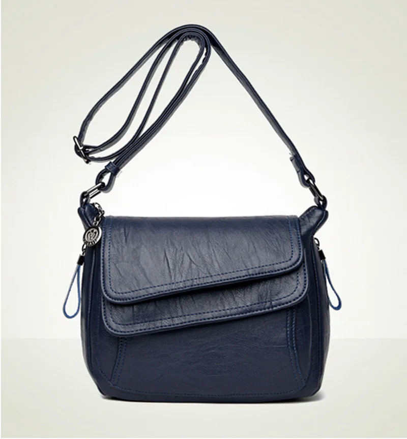 Новая высококачественная женская кожаная сумка через плечо, модная роскошная дизайнерская маленькая квадратная сумка, черная синяя сумка-мессенджер для девочек