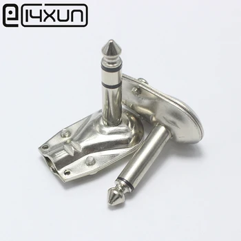 

EClyxun 1Pcs Metal Right Angle 6.35 90 Degree 2/3 Pole Mono/Stereo Jack Plug 6.35mm Guitar Phone Amplifier Connector