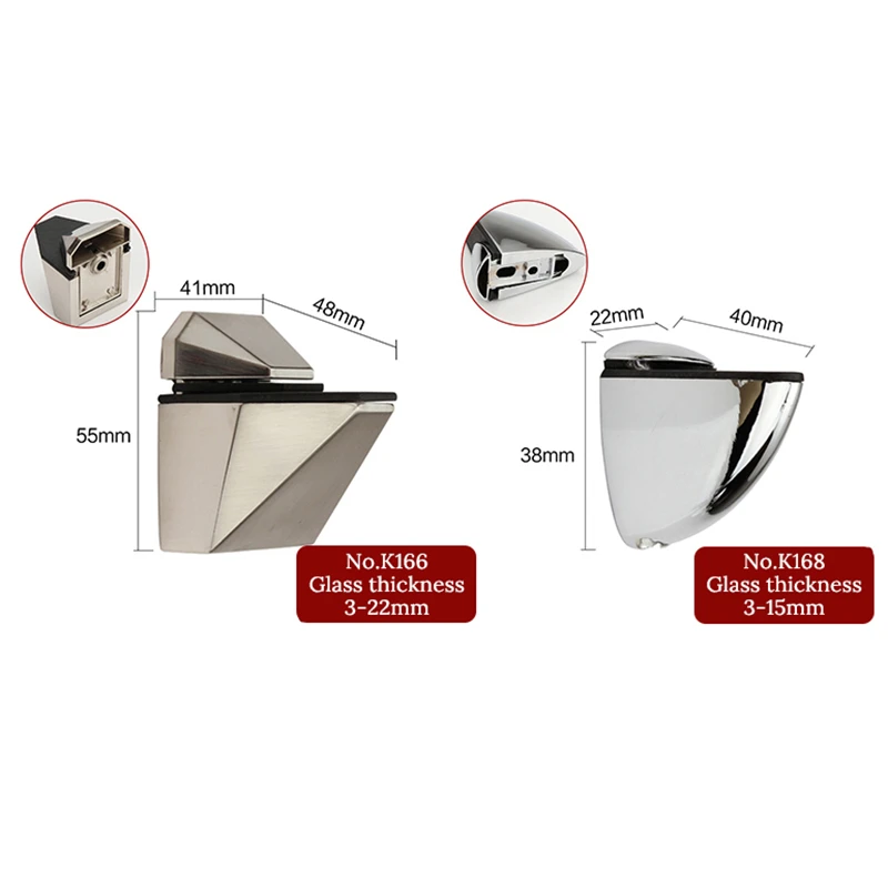 Zinc Alloy Adjustable Glass Clamps Glass Plated Brackets Chrome Alloy Shelf Holder Support Clamp Holder Shelves For NAIERDI glass shelf clamp holder shelf support brackets
